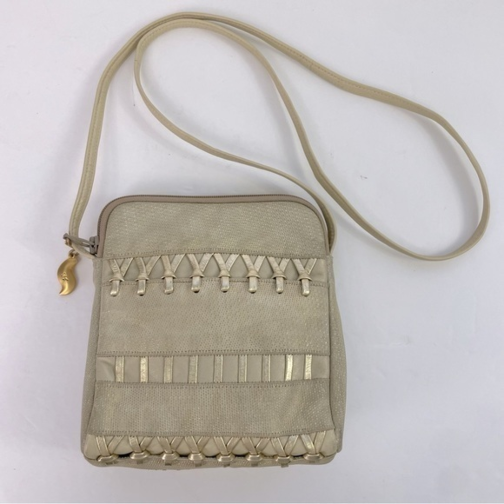 Sharif Metallic Gold Crossbody Bag‎